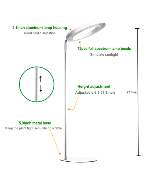 Desk Grow Light,White