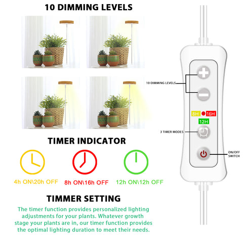 Bamboo Plant Light Strip with Acrylic Base,2pcs