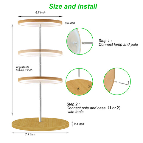 Bamboo Plant Grow Light，Desk