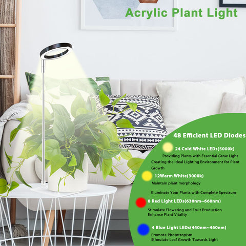 Base Plant Light Strip with Acrylic Base,Black,2pcs