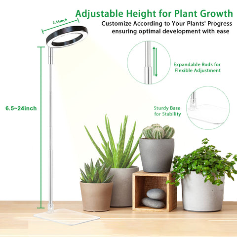 Base Plant Light Strip with Acrylic Base,Black,2pcs
